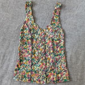 UO Kimchi Blue Floral Scalloped Tank Top Vest Size XS